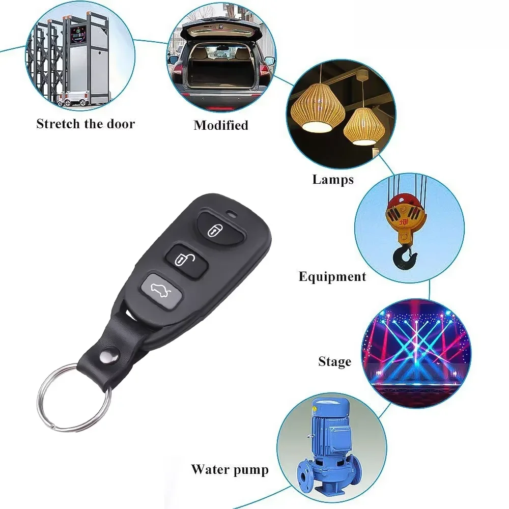 433Mhz Auto Pair Copy Remote Control Garage Door Opener Duplicator Key Fob Clone RF Wireless Transmitter Universal Controller