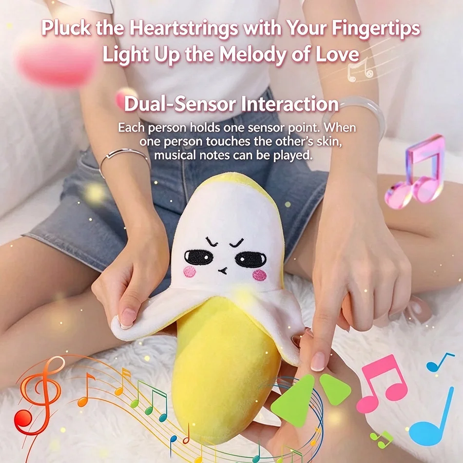 Banana Fruit Touch Sensor Rhythm Plush Doll, Creative Kawaii Sensory Toy, Interactive Party Game Music Toy Gift