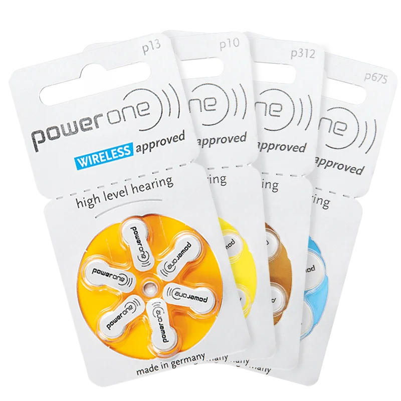 Hearing Aid Batteries 60PCS / 10 Cards Powerone 1.45V A312 10 A13 675 Zinc Air Battery For BTE RIC Hearing Aids Accessories 2023