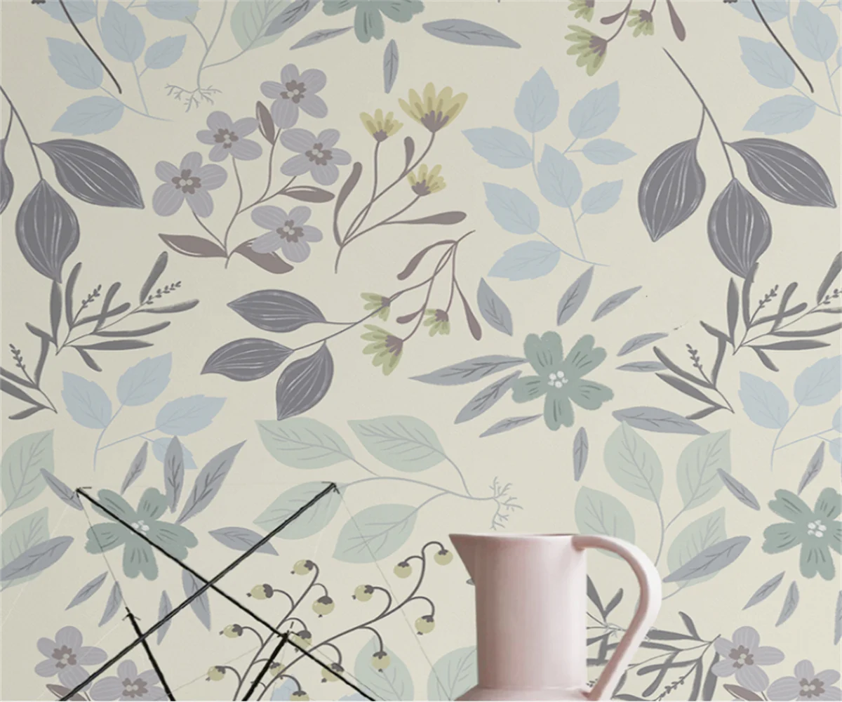 

Фотообои на заказ для стен, 3D-обои в скандинавском стиле с ручной росписью европейских цветов и растений, фон для телевизора, рельефные обои для спальни.