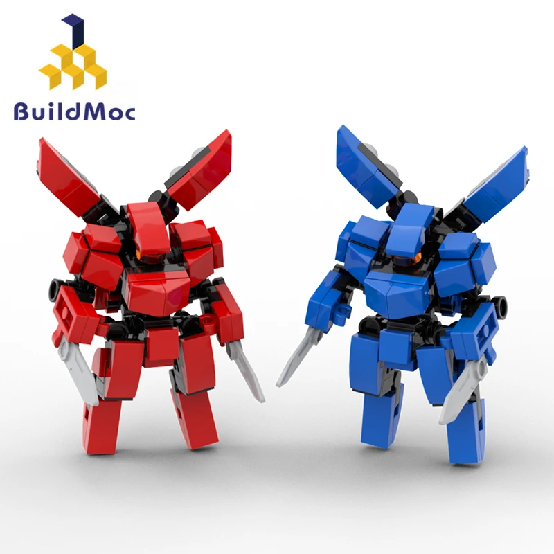 Buildmoc Mini Mech Robot Action Figures MOC Set Building Blocks Toys for Children Kids Gifts Toy 180PCS Bricks Assemble Robots