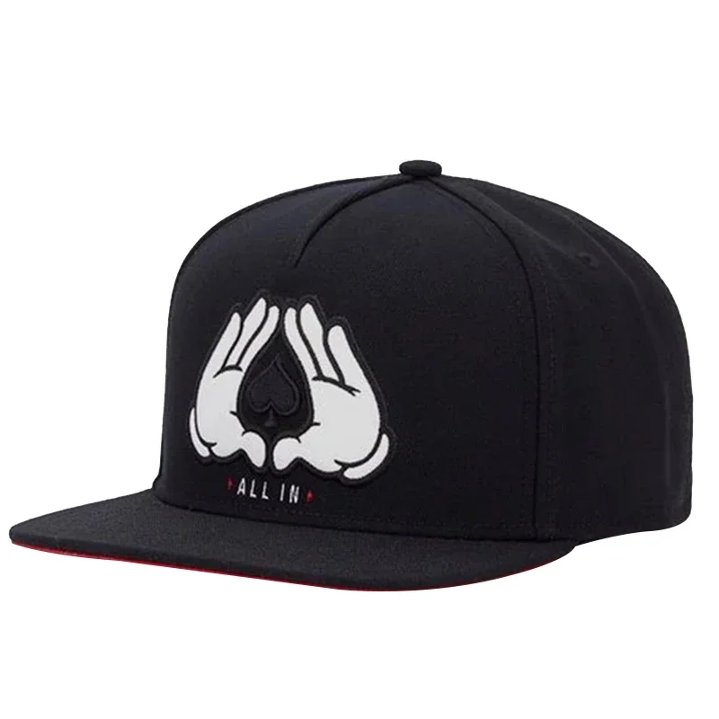 Brooklyn Schwarze Baumwoll-Hip-Hop-Snapback-Kappe für Männer Frauen Erwachsene Outdoor Casual Sonnen-Baseballmütze