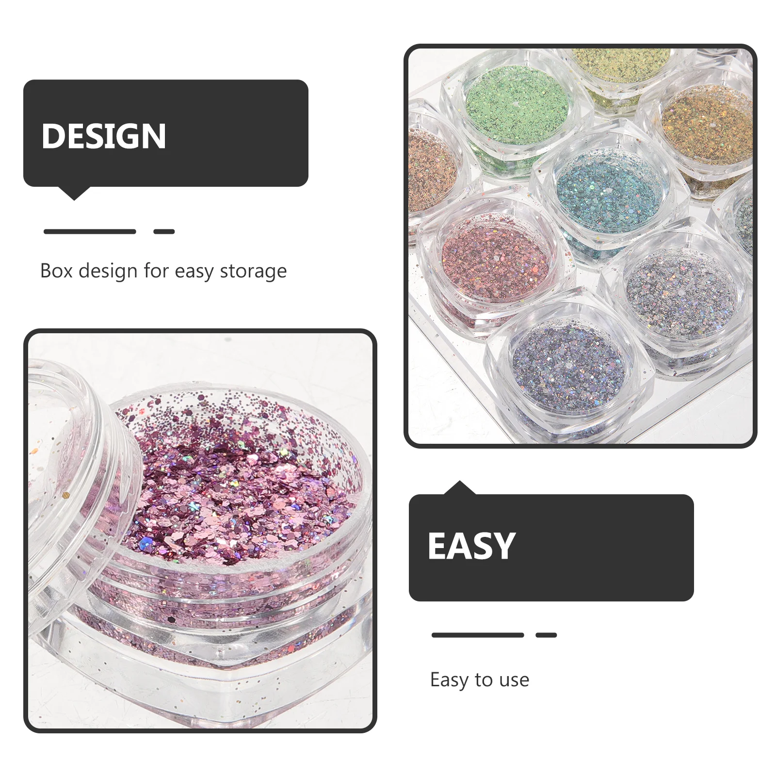 12 caixas de glitter para unhas, flocos para unhas acrílicas, rosto, corpo, maquiagem, festival, decorações rave, glitter grosso