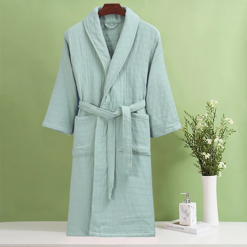 Towel Fleece Men's Long Robe Thicken Flannel Lounge Wear Couple Sleepwear Home Clothes Winter Loose Casual Bathrobe Nightwear