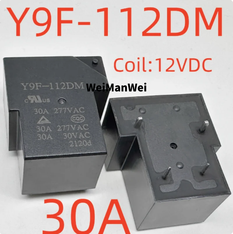 1 peça novo relé original de 4 pinos 30a/40a Y9F-112Dm T90A4-12V