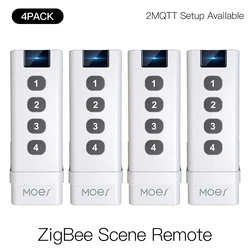 MoesHouse ZigBee Smart Scene Switch 4 Gang Remote Portable Tuya Zigbee Hub Required for Smart Home Automation Scenario