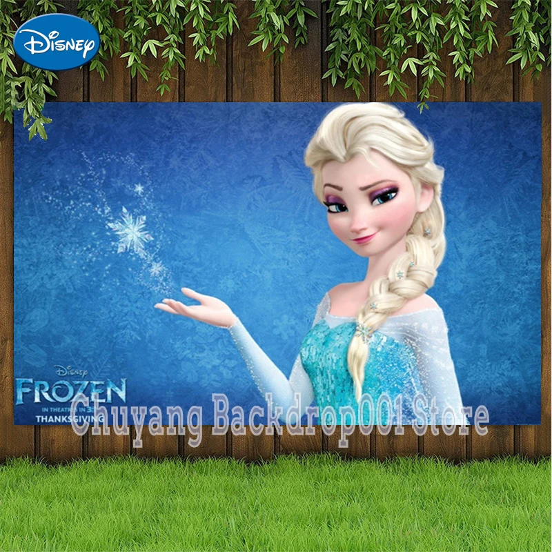 Disney Ice Frozen Cartoon Anna Elsa Olaf Background Princess Girl Birthday Party Supplies Decorations Photography Backdrop Vinyl