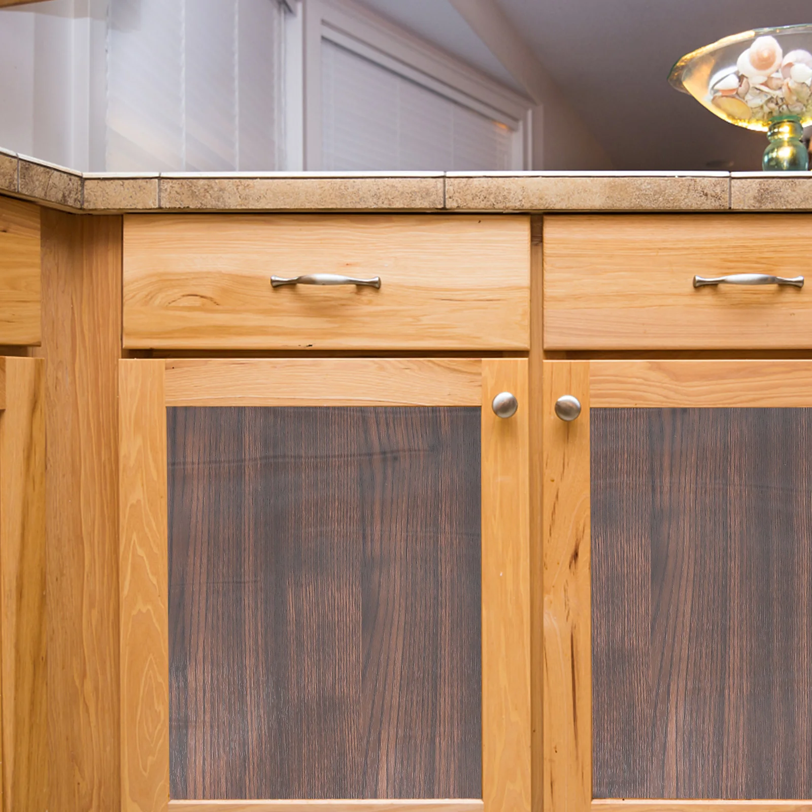 

1 Roll Self Adhesive Wood Grain PVC Furniture Sticker Waterproof Peel Stick Renovation Wallpaper for Cabinet Shelf Desk Rustic