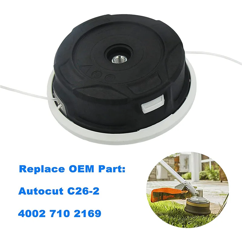 A76K 2X Grass Trimmer Head Replacement 2Line Cutting Wire Brush Cutter Spool Head For Stihl Autocut C26-2 Strimmer Lawn Mower