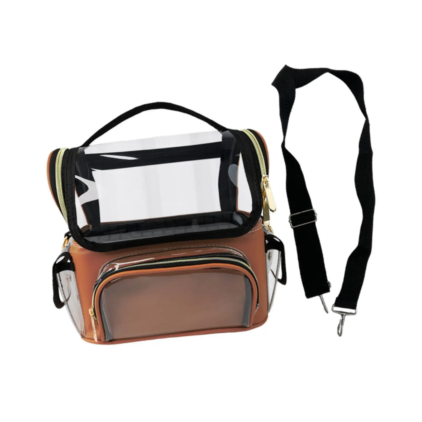 

Прозрачный профессиональный органайзер для кистей для макияжа большой вместимости с разделителями, портативная сумка для кистей для макияжа для девушек, женщин, визажистов