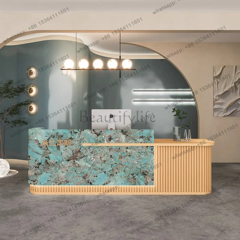 LJY office furniture luxury salon reception desk lada recepcyjna pulpit for church Help desk reception for salon business recept