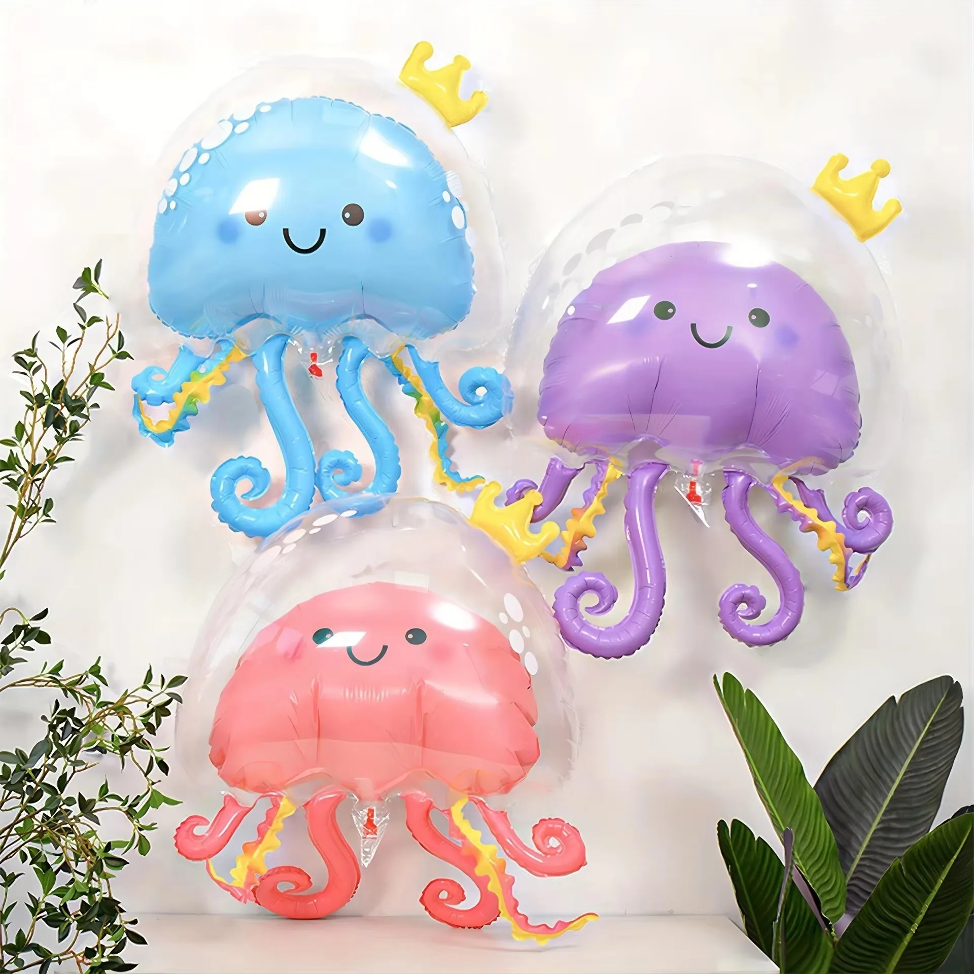 Cartoon Quallen Aluminium Folie Ballon Ozean Meerjungfrau Thema Geburtstag Party Dekoration Geschlecht Offenbaren Baby Dusche Foto Requisiten – Detail 5