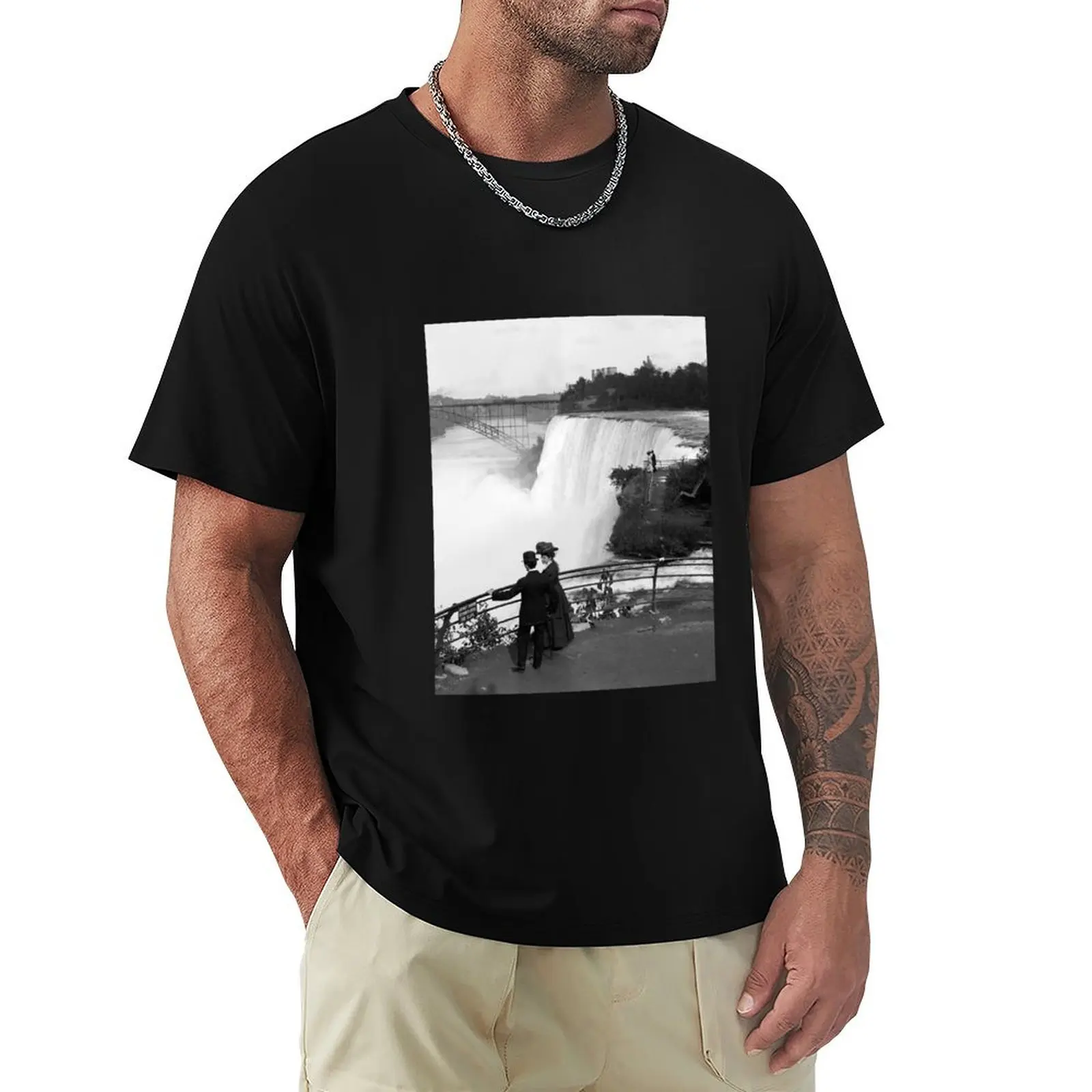 Vintage Niagara Falls - View From Goat Island - 1908 T-Shirt Durable Work Wear T-Shirt