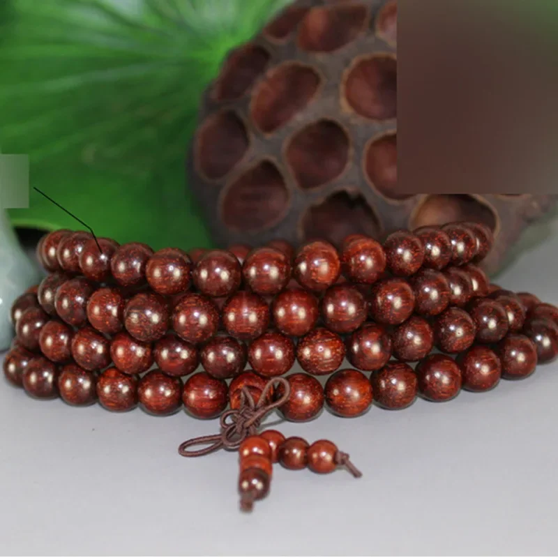 

Indian rosewood bracelet 0.8mm108 bracelet rosary ethnic wind Buddha beads jewelry Strand Bracelets Wood