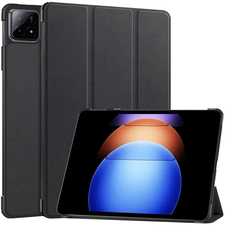 Flip-Hülle für Xiaomi Pad 6s Pro 12,4 Zoll mit Dreifach-Faltständer, Auto-Wach-/Schlaf-Funktion, Stoßfeste PU-Leder-Abdeckung – Detail 1