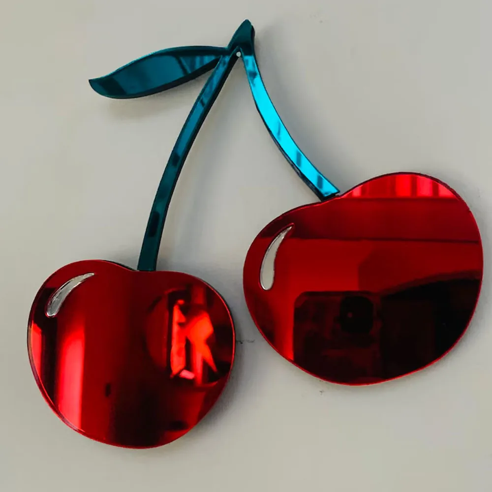Mirrored Cherries Wall Art Mirror Cherries Home Decor Acrylic Cherries Wall Hanging Decor Dorm Room Decor