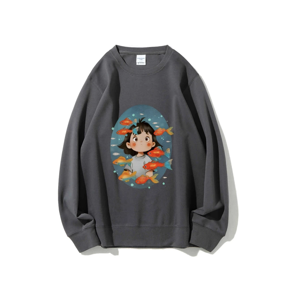 เสื้อสเวตเตอร์คอกลมลําลอง,เสื้อมีฮู้ดสไตล์เกาหลี,เสื้อสเวตเตอร์กราฟิกวาดด้วยมือผู้หญิง,ดีไซน์กระต่าย Y2K,ขนาดใหญ่แสนสบาย,ฤดูใบไม้ร่วง