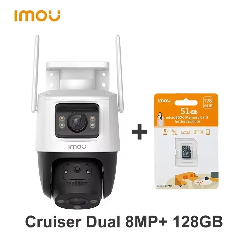 IMOU Cruiser Dual Lens 8MP Buitencamera Full-Color Nachtzicht Huisbeveiliging AI Voertuigdetectie Surveillance PT-camera