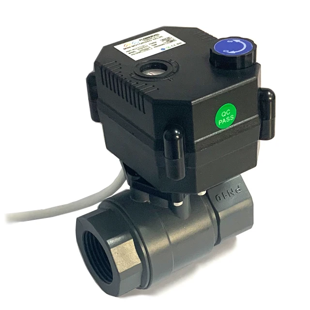 IP67 Electrically Actuated Ball Valve Spring Return FH-S FH-MO UPVC BSP NPT Thread Factory CE ROHS NSF61 DN15 DN20 DN25 12V 24V