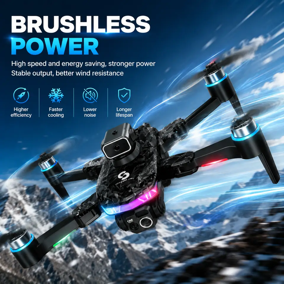 Foldable Brushless Drone with Dual HD Camera, 50X Zoom & Obstacle Avoidance