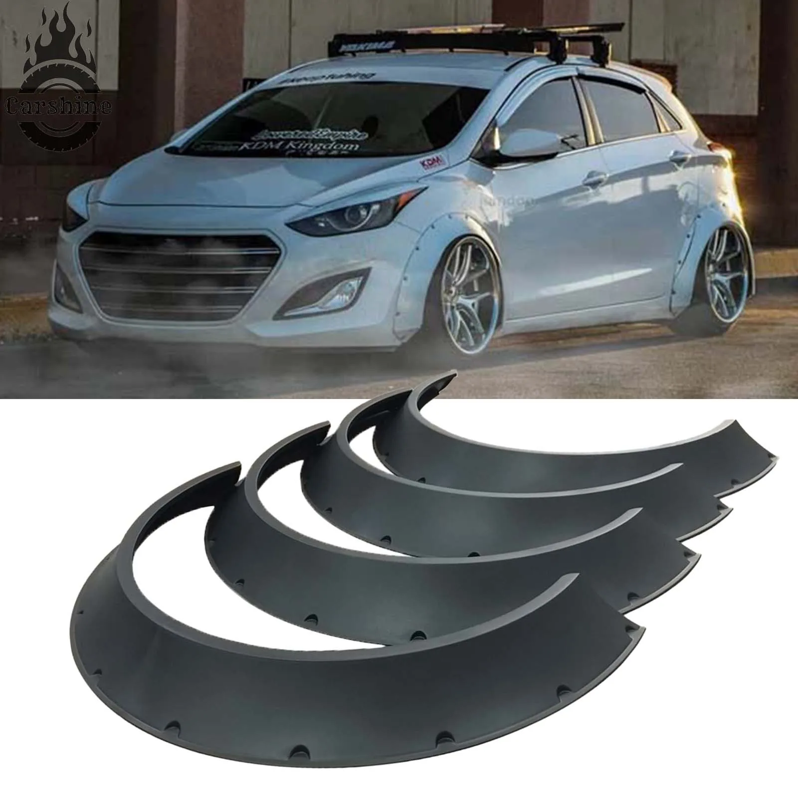 

For Hyundai Elantra 2015 Fender Flares Wheel Arches Flexible Wide Body Kit 4PCS
