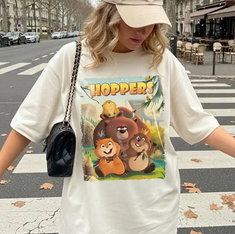 Hoppers Movie Shirt Hoppers Graphic Shirt, Vintage Style Beaver and Bear Shirts