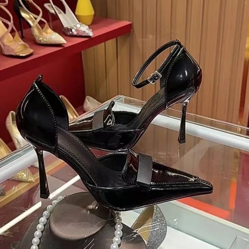 أشار تو الكعب الصنادل حذاء نسائي بكعب عالٍ أحذية الصيف العلامة التجارية 2025 الاتجاه الأحذية الضحلة فستان أنيق مضخات Zapatillas De Mujer #3