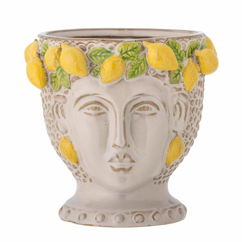 Fresh lemon leaves charming rich woman face