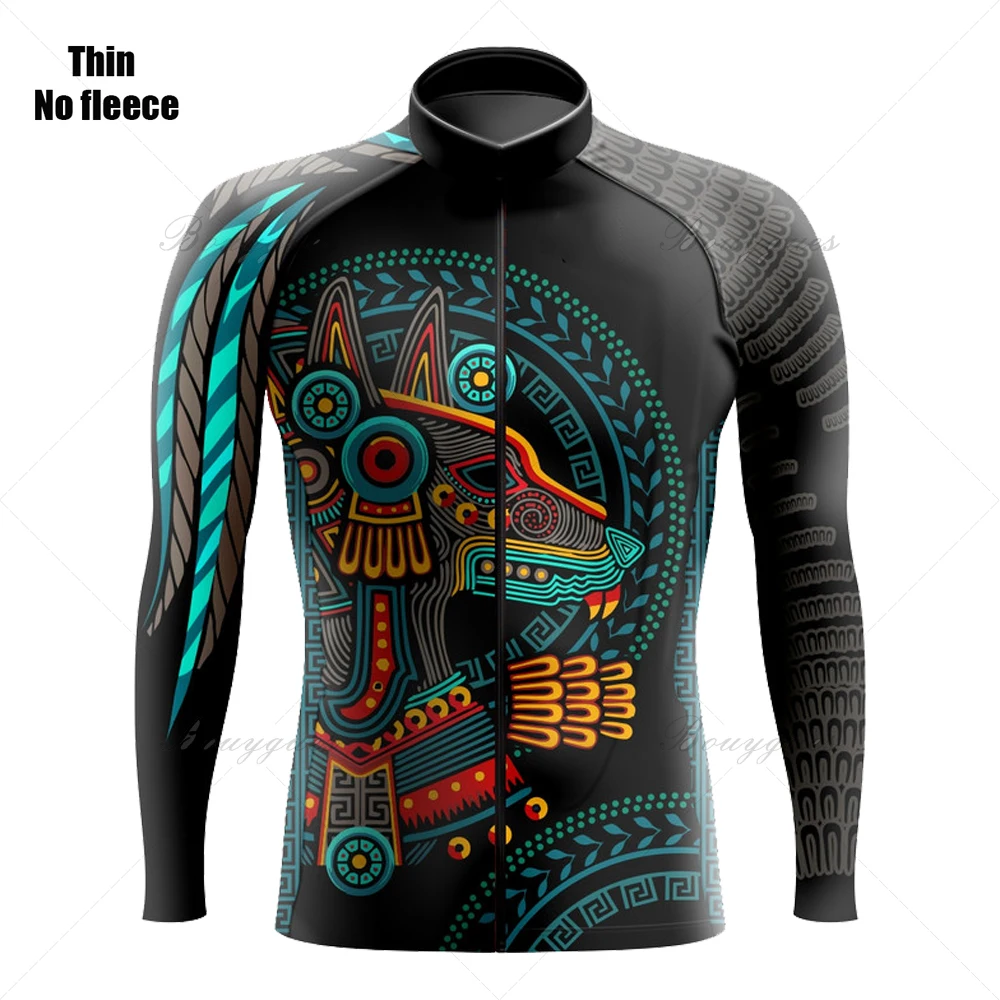 2022 NEW Mexico Cycling JERSEY Top Quality Pro Aero Fit Thermal Long-Sleeved Thin Outdoor sport Mountain Bike Bicycle Clothes