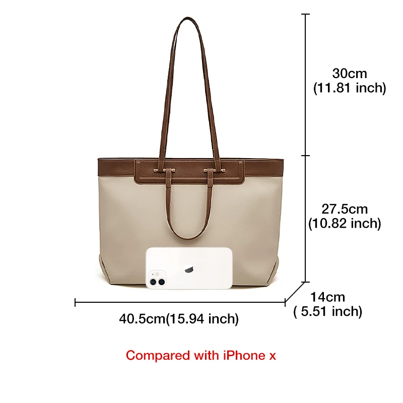 FOXER-Sac à main en cuir PU pour femme, 2024 original, sous les bras, adapté pour A4, bureau, grande capacité, sacs pour ordinateur portable,