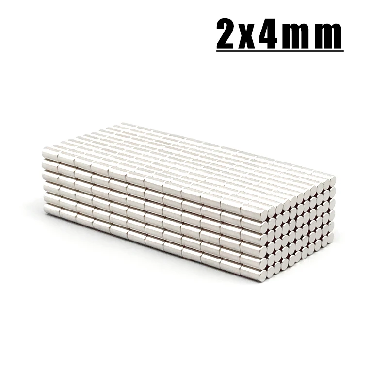 10~1000PCS 2x4mm Small Magnets Round 2mm*4mm Neodymium Magnet Disc 2x4 Permanent NdFeB Super Strong Powerful Magnetic 2*4mm new