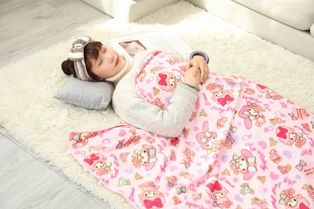 Sanrio My Melody HK Four Seasons Universal Blanket Children Small Quilt Cover Girls Windproof Soft Plush Multifunctional Blanket