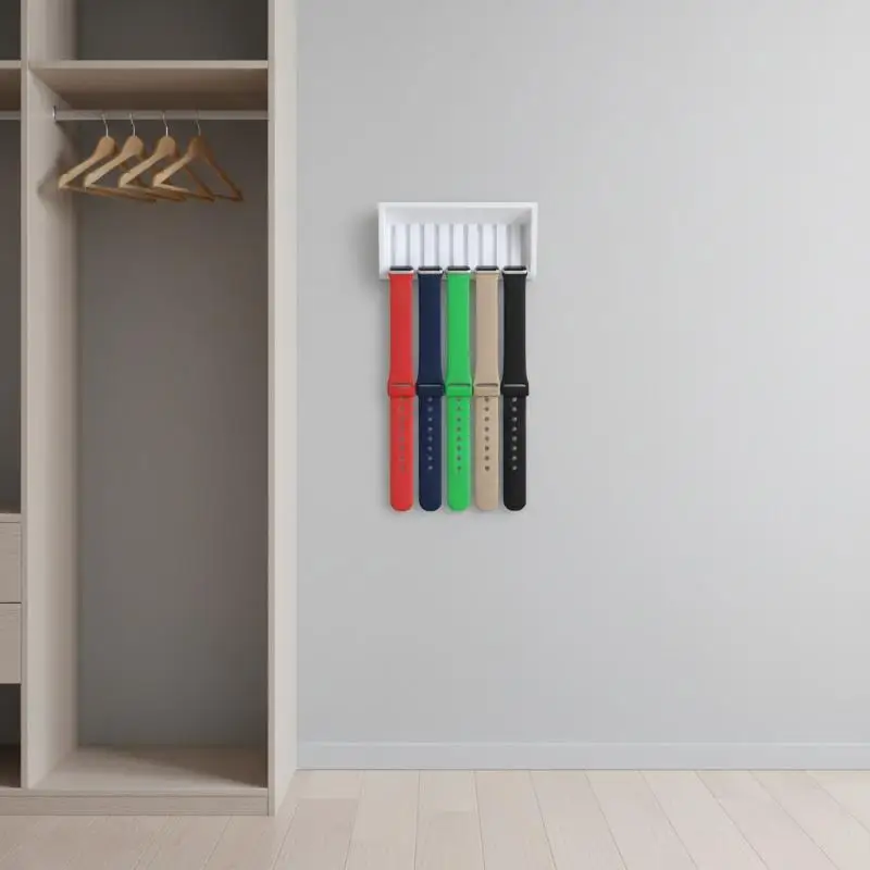 10 Slots Watchband Organizer Rack Holder Stand for Secure Watch Strap Storage Wall Mounted Display Organizer