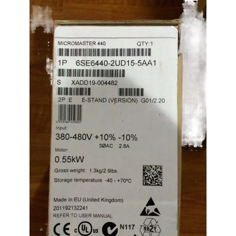 

Original brand new 6SE6440-2UD15-5AA1