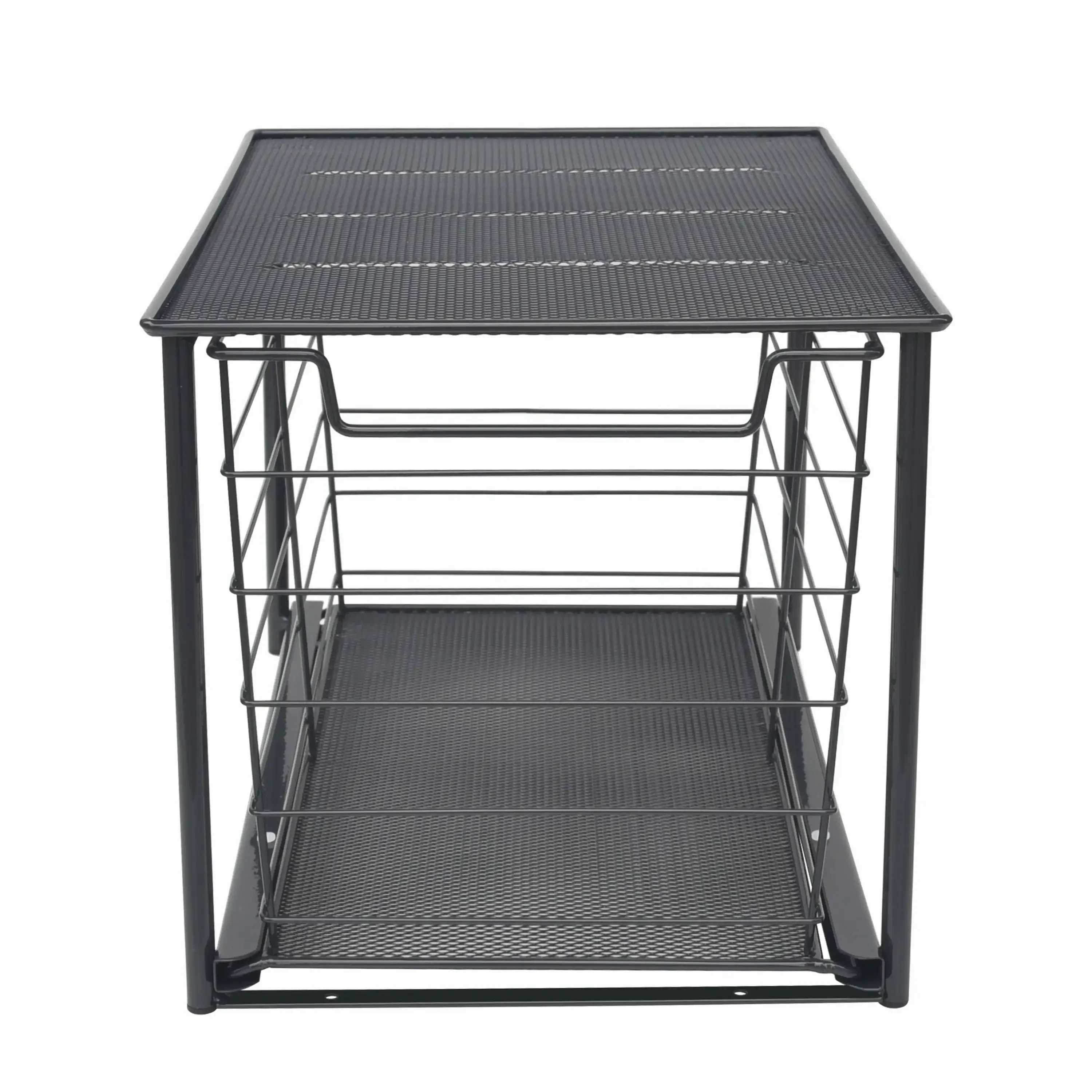 

Большой штабелируемый выдвижной органайзер для ящиков, матовый черный, расширяемая перегородка для ящика для кухни и офиса, модульный поднос