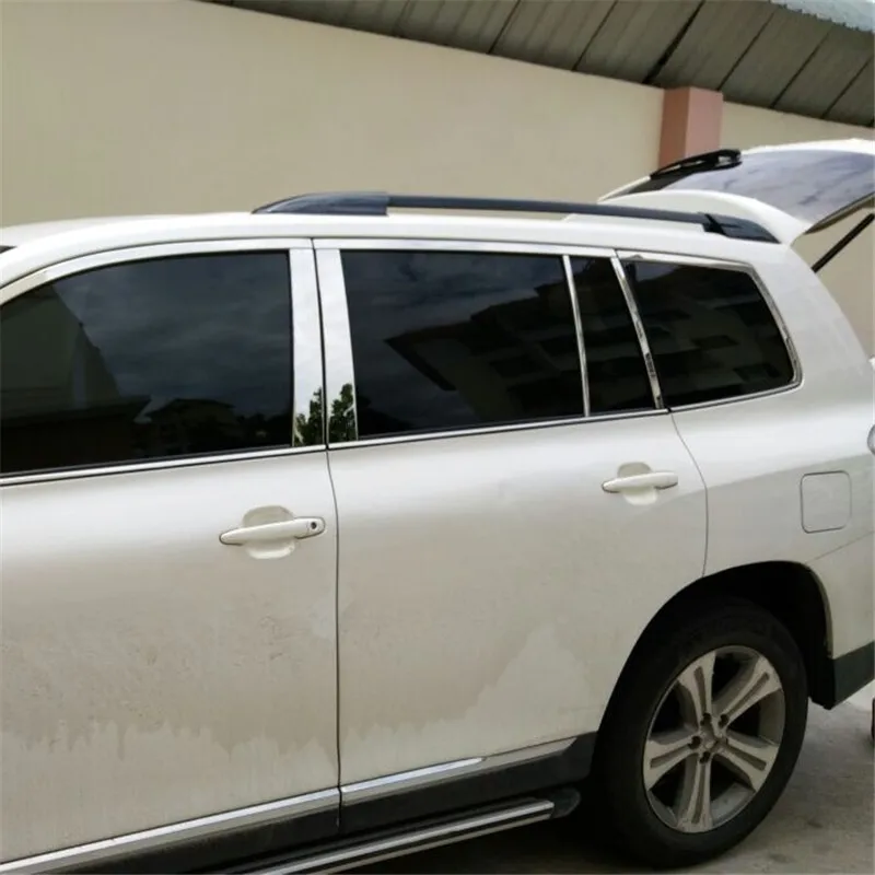 8X Stainless Steel Chrome Door Pillar Post Cover For Toyota Highlander 2008-2013