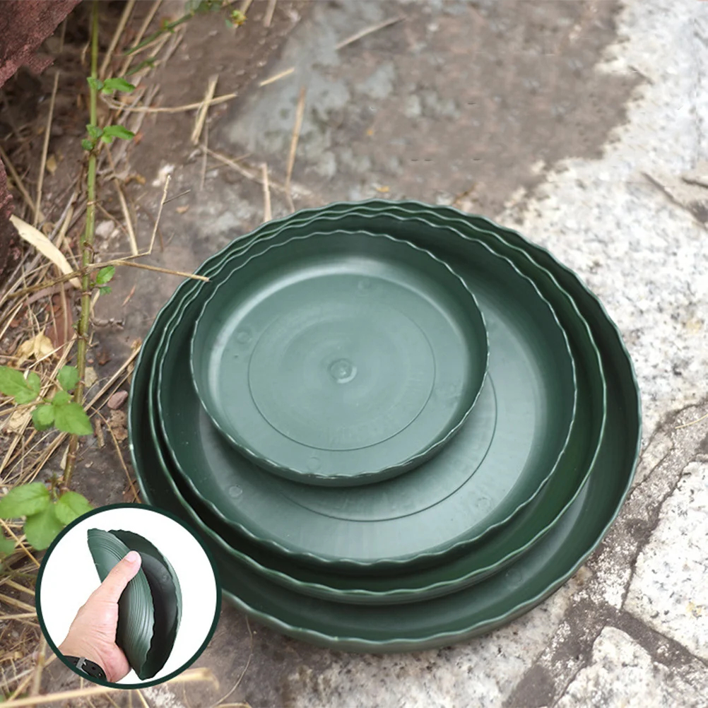 

3Pcs Plant Pots Tray Plastic Round Bottom Protector Durable Non-Slip Base for Small Flowerpots Succulent Pots Balcony