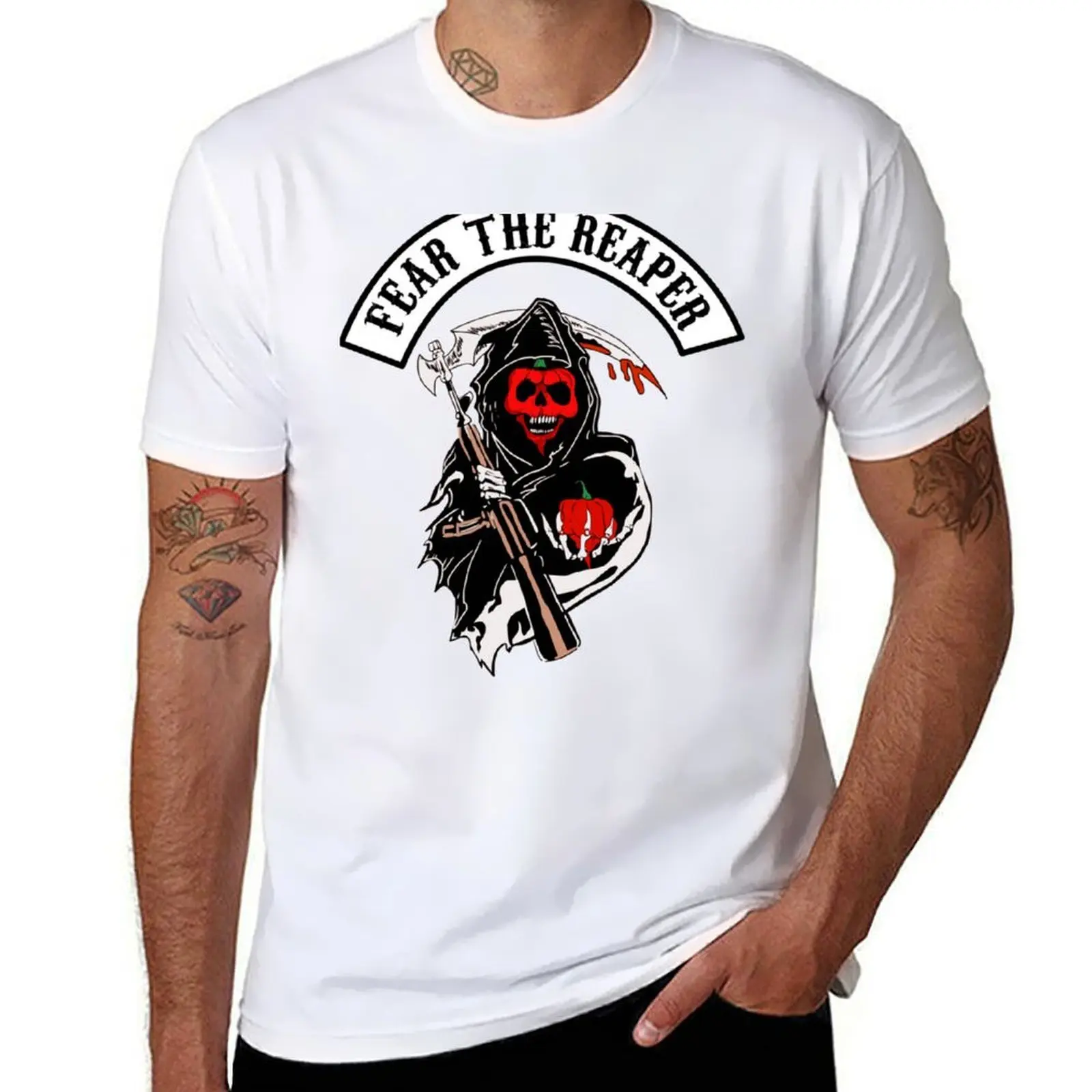 

Fear The Carolina Reaper T-Shirt t shirts for man pack cotton funny t shirts dark humor T-Shirt
