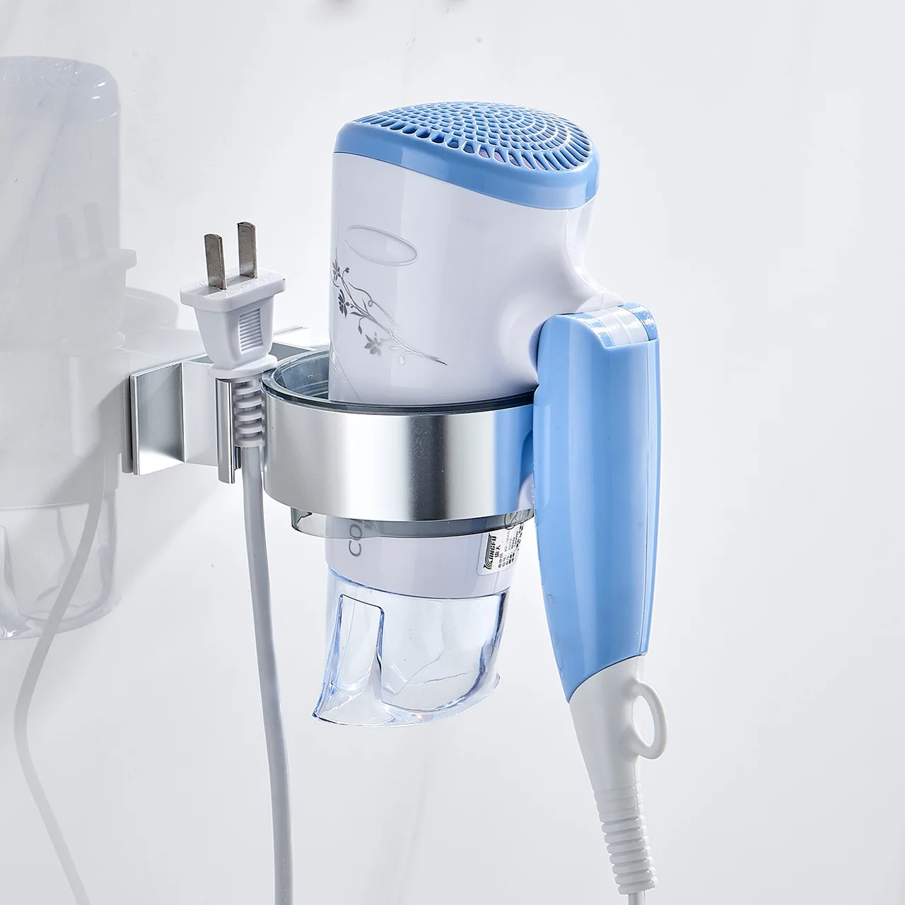 Föhn Rack Perforatie-Gratis Ruimte Aluminium Muur Opknoping Rack Badkamer Föhn Opbergrek Beugel