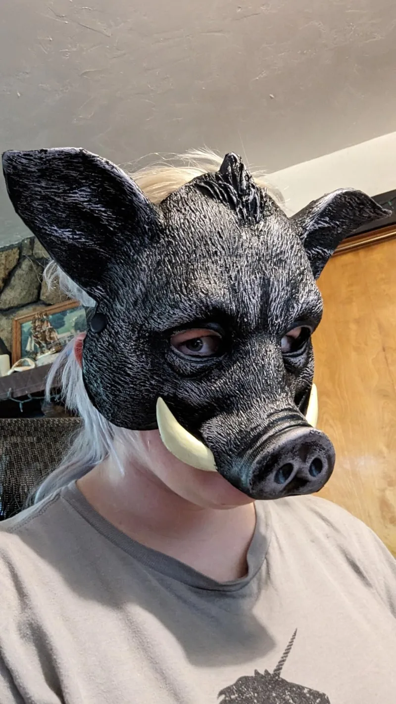 

Pig Mask Comfortable Animal Wild Boar Mask for Men LARP Event Women Masquerade Carnival Costume Stage Easter Party Props