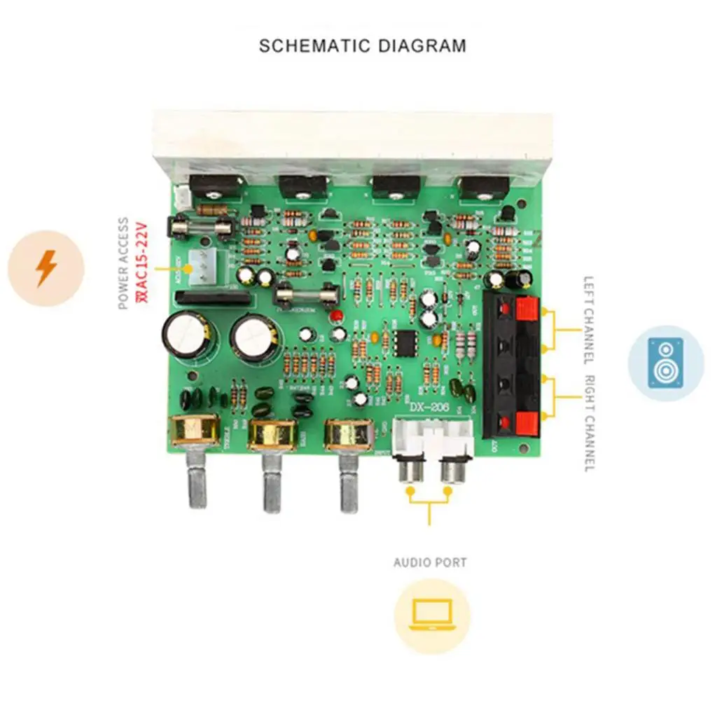 DIY Speaker Amplifier Board FET 80W+80W Audio Power Module for Hi Fi Stereo Speaker System