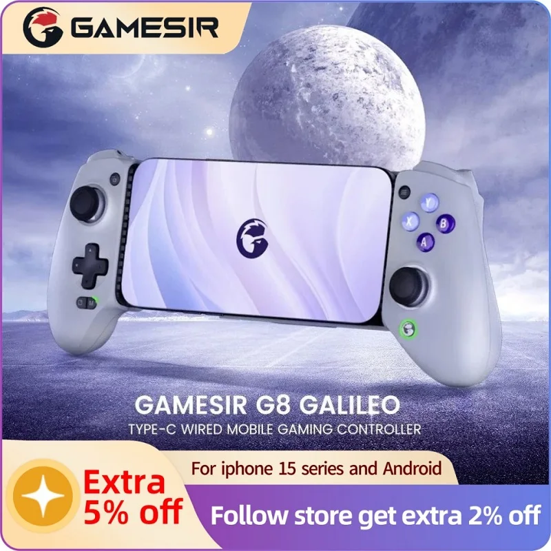 GameSir G8 Galileo Type C Gamepad Mobile Phone Controller with Hall Effect Stick for iPhone 15 Android PS Remote Play Cloud Game