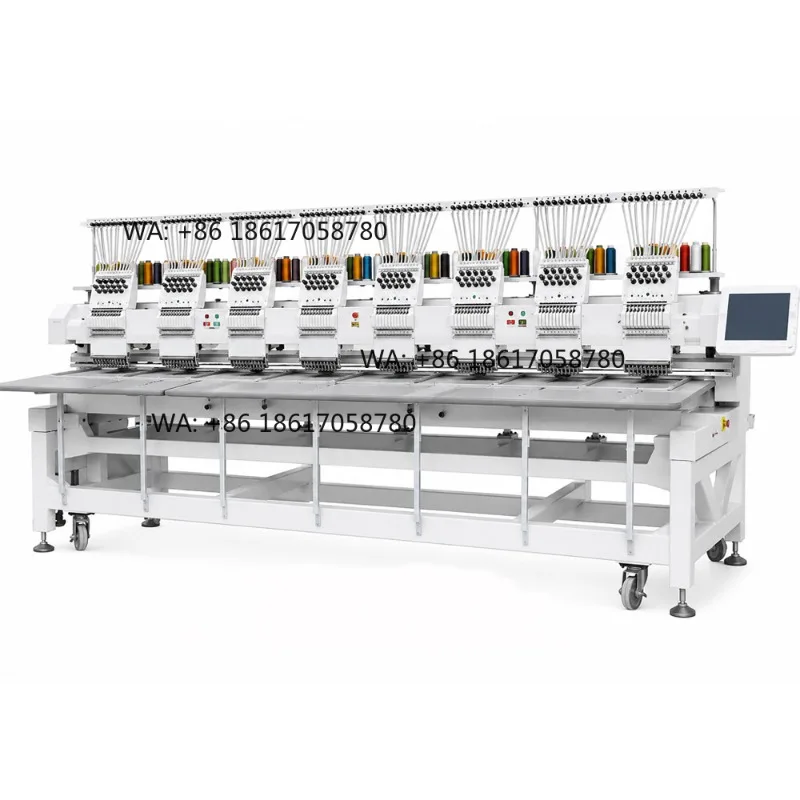 8-Head Computerized High Precision Commercial Embroidery Machine with Gear for Cap Flat Garment Logo Embroidery Application