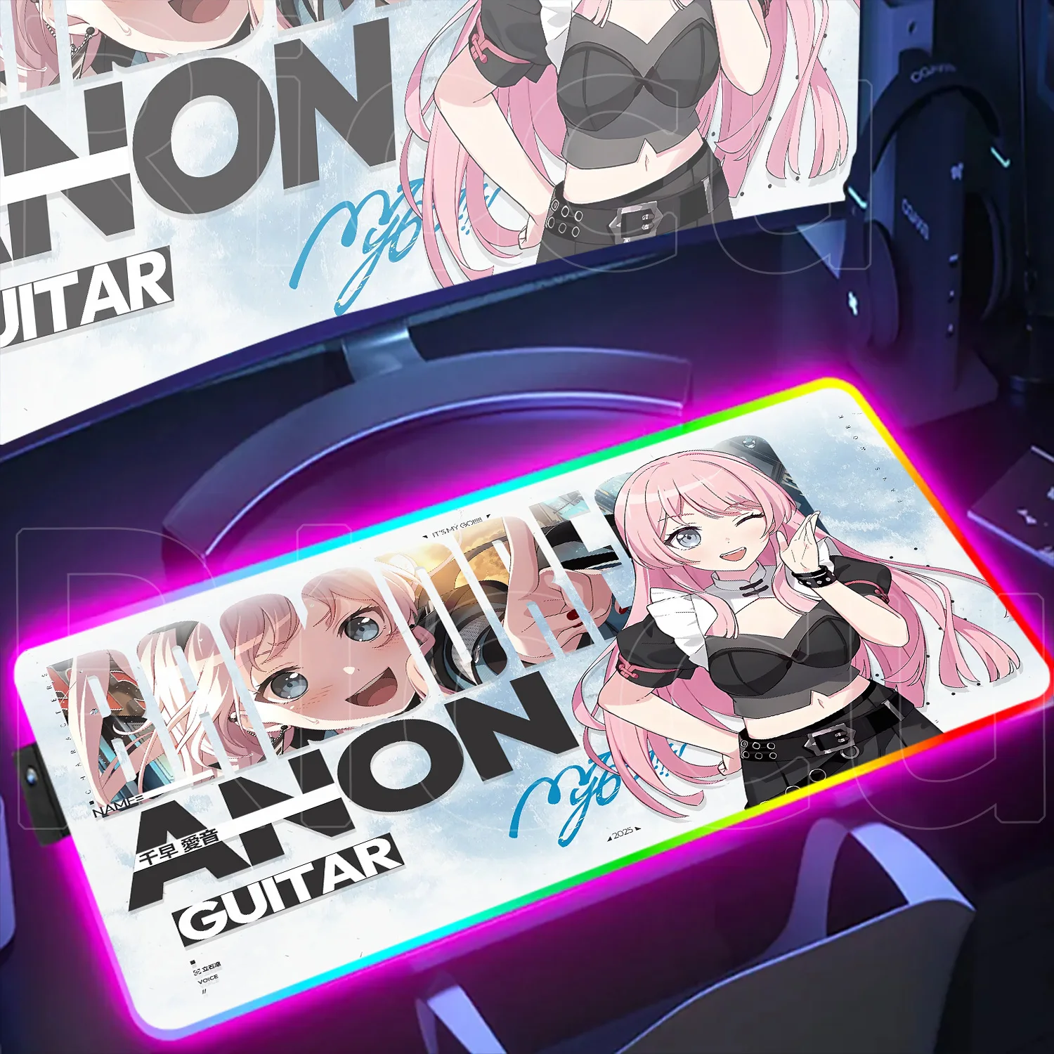 

Коврик для мыши RGB с милой девушкой и принтом HD, аниме BanG Dream MyGO Takamatsu Tomori Chihaya Anon, настольный коврик XXL, коврик для мыши с клавиатурой для ноутбука, ПК
