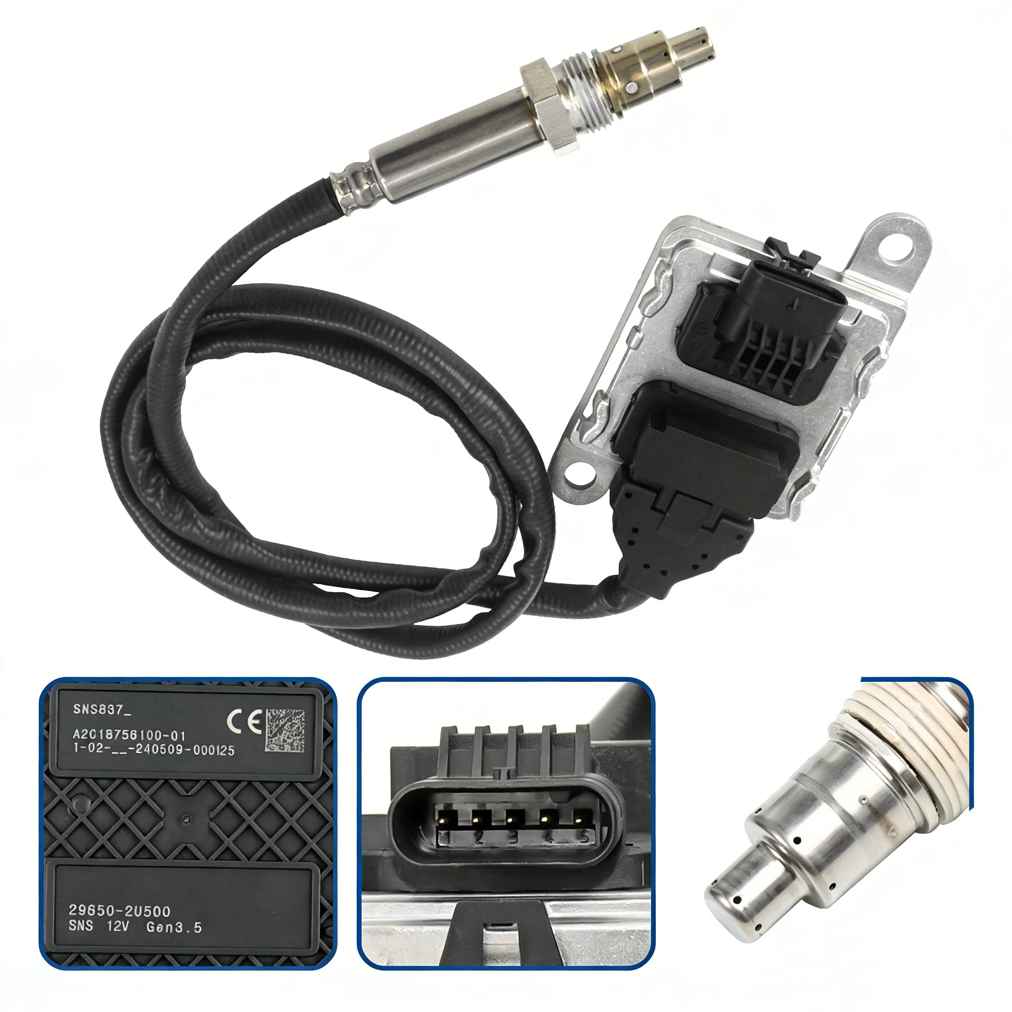 1pcs Auto Exhaust Gas NOx Sensor 29650-2U500 296502U500 Fit For Hyundai Santa Fe Compatible with Kia Sorento 2.2L 2016-2021