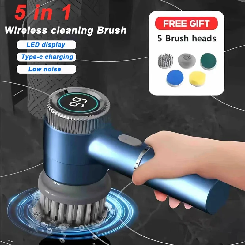 

Wireless Electric Cleaning Brush Rechargeable Kitchen Dishwashing Brush ipx5 Waterproof Bathroom Cleaning Brush Cleaning Tool