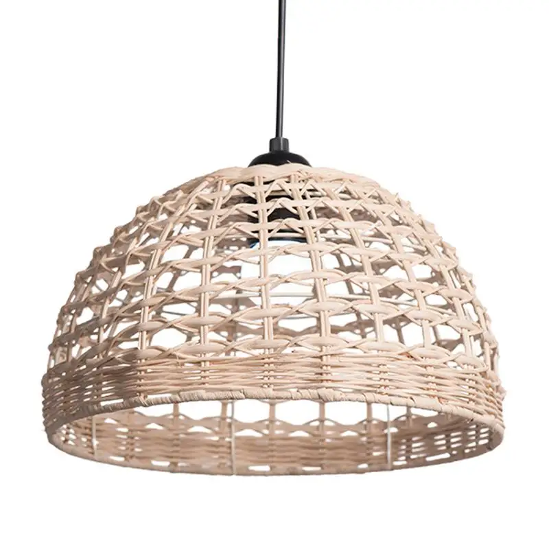 

Pendant Lamp Shade Natural Rattan Hand-Woven Lampshades Ceiling Light Shades Lighting Fixtures Hanging Light