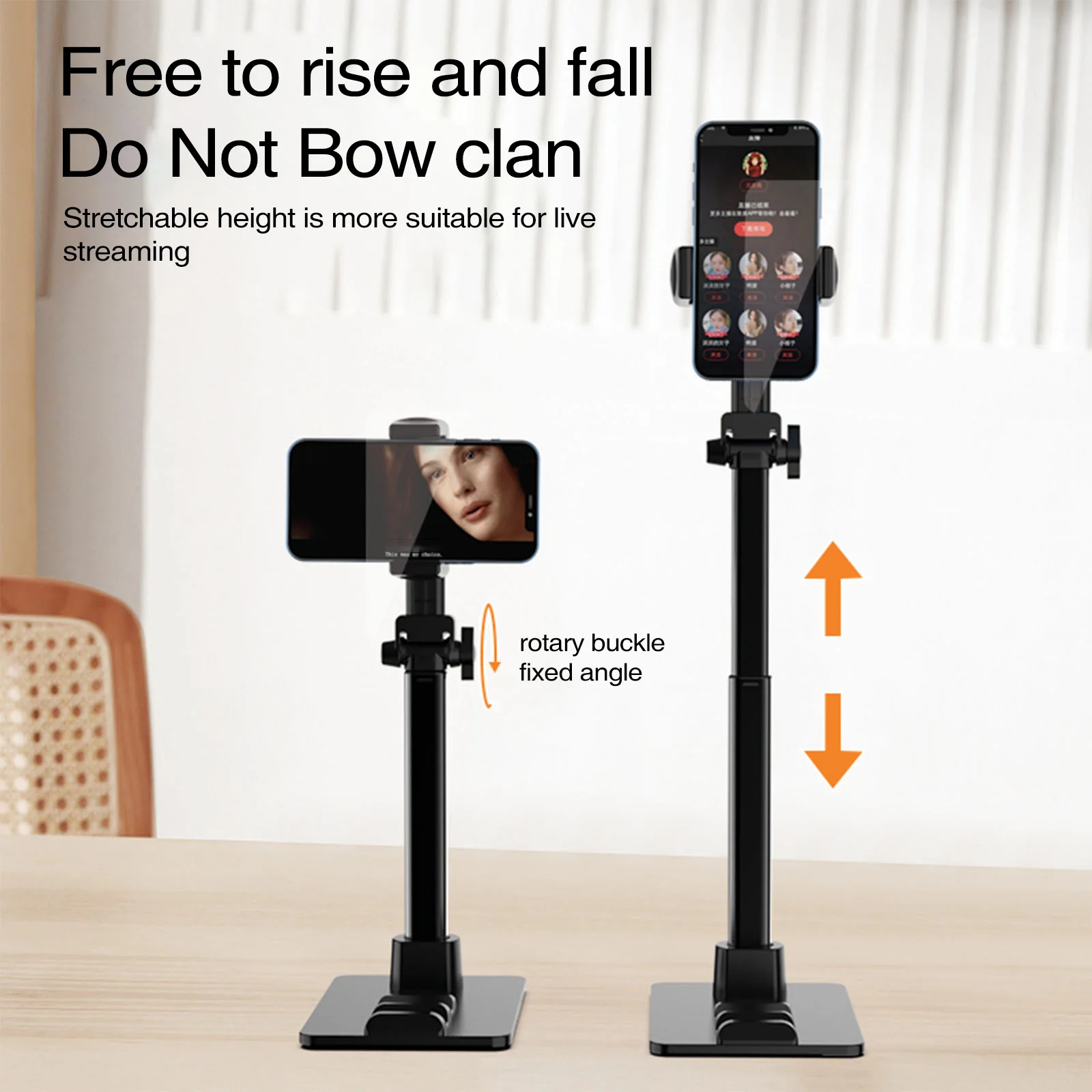 

Adjustable Desk Holder Phone Stand for iPhone HUAWEI Samsung Extendable Cell Phone Bracket for Live Broadcast Lazy Bracket