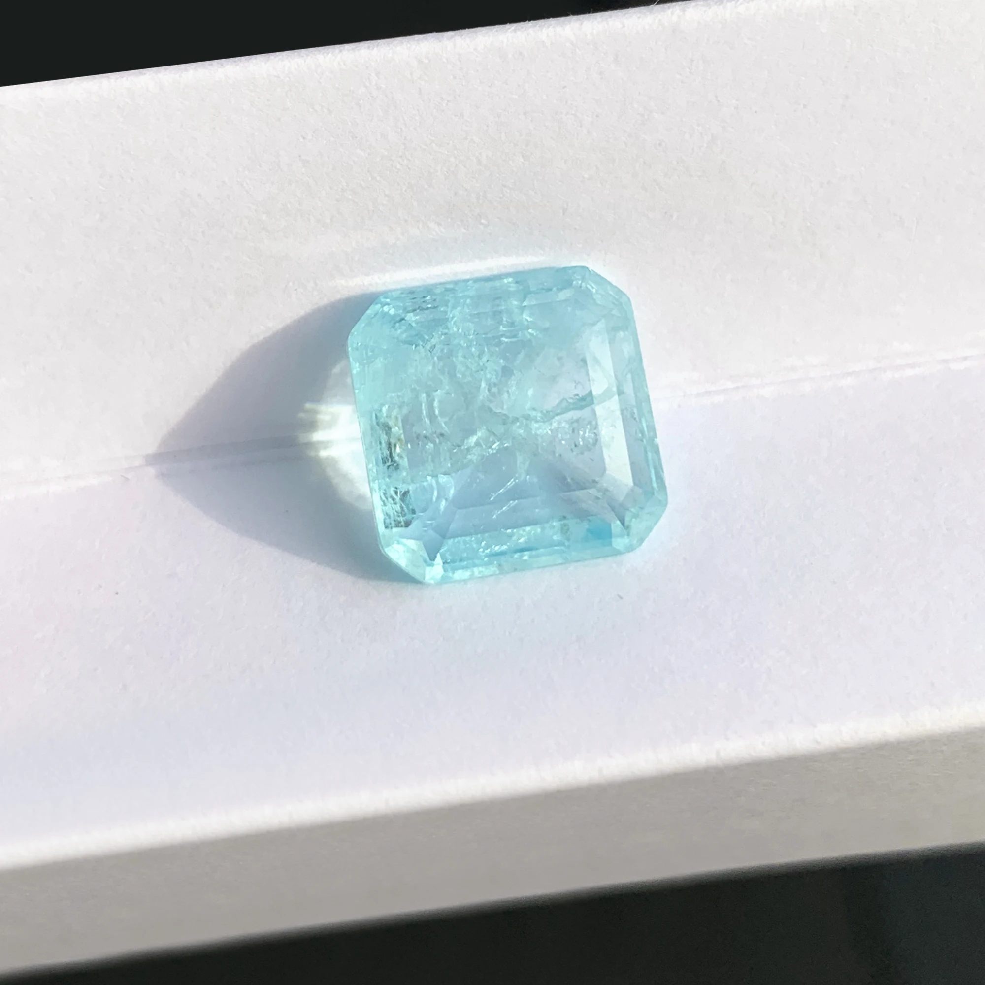 MJ-22 blue color square radiant shape fusion stone for DIY jewelry making material