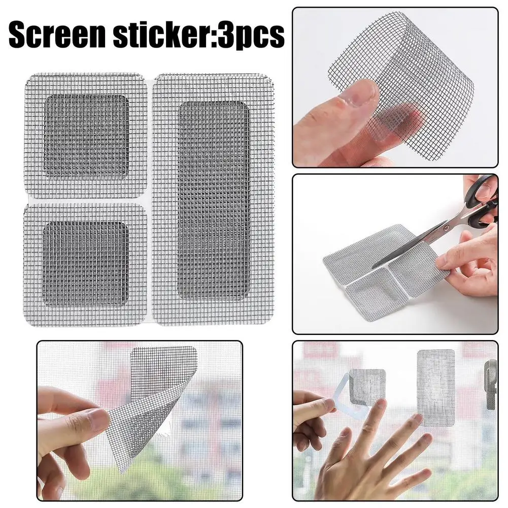 10PCS Self-Adhesive Window Screen Repair Patches Strong Mesh Tape for Mosquito Net Holes